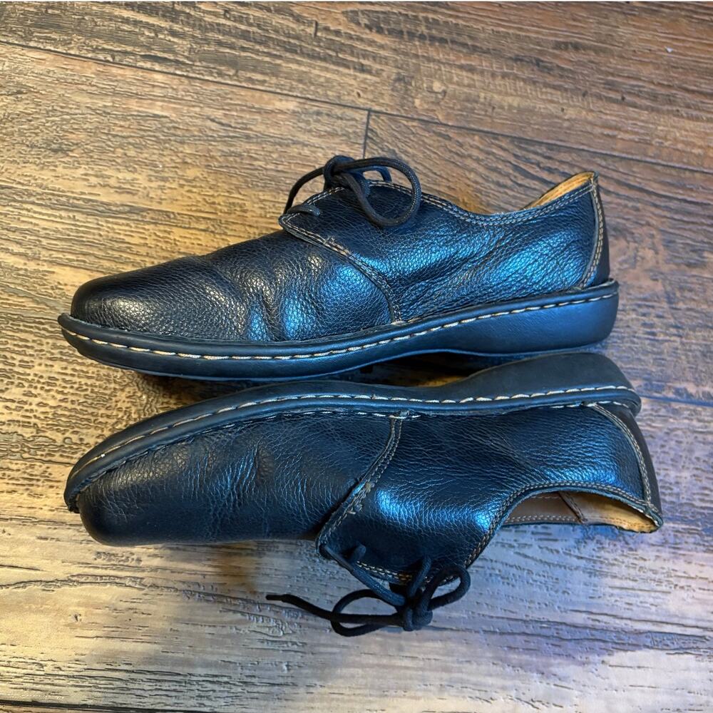 Bolo Cake 13 Black Leather Round Toe Lace Up Oxford Size 10 - Picture 4 of 7